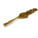 Antique BRASS/BRONZE ESCUTCHEON 6.75" Vertical KEYHOLE COVER w/ TASSELS MOTIF