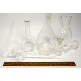 Mixed PYREX & KIMAX LAB GLASS Lot of 6 ROUND-BOTTOM FLASKS Pear 2-NECK Florence+