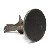 Vintage BRASS-BRONZE STATUE on Marble Base 'EAGLE CLUTCHING FISH' Signed "CHOPE"