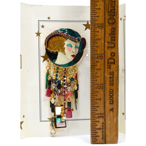 Excellent! LUNCH AT THE RITZ "LET'S MAKE-UP" PIN 'Carte Du Jour' PENDANT Brooch