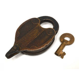 Antique HTF-RARE BRASS PADLOCK DL&W by "FRAIM" with Keyhole Cover & WORKING KEY!