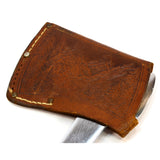 Vintage KA-BAR HUNTING/CAMPING HATCHET Stacked Leather RIVER MOTIF SHEATH Axe/Ax