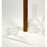 Mixed PYREX & KIMAX LAB GLASS Lot of 6 ROUND-BOTTOM FLASKS Pear 2-NECK Florence+
