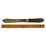 Antique J. RUSSELL "GREEN RIVER WORKS" KNIFE Script Logo PEWTER BOLSTERED HANDLE