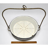 VTG/Antique PORCELAIN PRODUCE TRAY-PAN-BOWL for Hanging Scale with HOOK & FRAME!