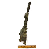 Antique SALVAGED BRASS ANDIRON FRONT (1-Piece Only) 13" Tall ART NOUVEAU FIREDOG