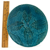 Ancient PERSIAN GLAZED POTTERY PLATE 6-13/16" Turkish TURQUOISE DISH c.12th-14th
