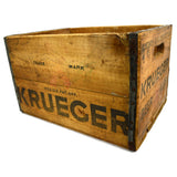 Vintage KRUEGER BREWING CO. BEER & ALES WOODEN CRATE Wood Box NEWARK, NJ c.1937