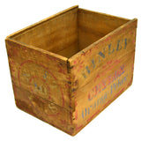 Vintage BINLEY WOODEN TEA CRATE Wood Box (NO Lid) ORANGE PEKOE Sri Lanka CEYLON