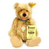 STEIFF "TEDDY BABY" BEAR Rare 1930 Replica #0176/29 w/ COLLAR & BELL 11" Blonde