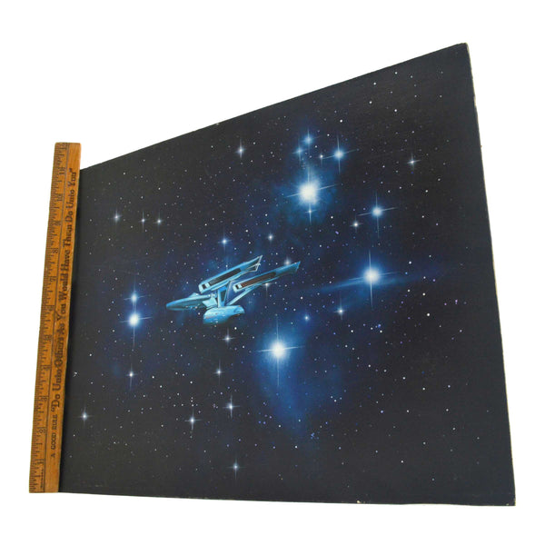 Original Art STAR TREK Signed "M.C GOODWIN 80" Acrylic 11x14 "IN A SEA OF STARS"