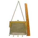 Antique "JEB CO." BEADED-LINK CHANGE PURSE Victorian Mesh JAMES E BLAKE G.Silver