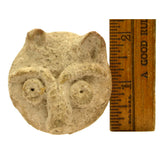 Ancient PRE-COLUMBIAN INDIAN WARRIOR HEAD Small 2" Pottery Shard TAINO or MAYAN