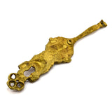 Antique BRASS/BRONZE ESCUTCHEON 6.75" Vertical KEYHOLE COVER w/ TASSELS MOTIF