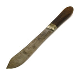 Antique J. RUSSELL "GREEN RIVER WORKS" KNIFE Script Logo PEWTER BOLSTERED HANDLE