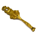 Antique BRASS/BRONZE ESCUTCHEON 6.75" Vertical KEYHOLE COVER w/ TASSELS MOTIF