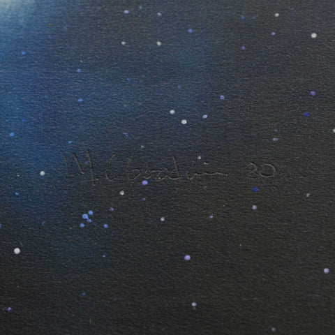 Original Art STAR TREK Signed "M.C GOODWIN 80" Acrylic 11x14 "IN A SEA OF STARS"