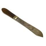 Antique J. RUSSELL "GREEN RIVER WORKS" KNIFE Script Logo PEWTER BOLSTERED HANDLE