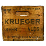 Vintage KRUEGER BREWING CO. BEER & ALES WOODEN CRATE Wood Box NEWARK, NJ c.1937