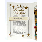 Excellent! LUNCH AT THE RITZ "LET'S MAKE-UP" PIN 'Carte Du Jour' PENDANT Brooch