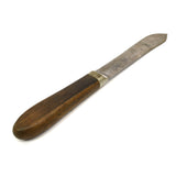 Antique J. RUSSELL "GREEN RIVER WORKS" KNIFE Script Logo PEWTER BOLSTERED HANDLE