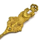 Antique BRASS/BRONZE ESCUTCHEON 6.75" Vertical KEYHOLE COVER w/ TASSELS MOTIF