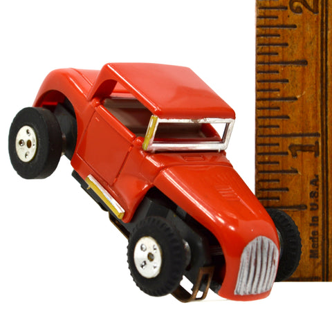 Vintage AURORA T-JET SLOT CAR Red 1932 FORD DEUCE COUPE HOT ROD **Has Issues**