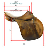 Vintage JOHS. STUBBEN SIEGFRIED 17.5" JUMPING SADDLE Suede Fronts "SEIT 1894..."