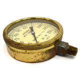 Vintage HODGMAN MFG. CO. WATER GAUGE 3.75" Brass & Glass 0-250 (PSI?) STEAMPUNK!