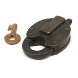 Antique HTF-RARE BRASS PADLOCK DL&W by "FRAIM" with Keyhole Cover & WORKING KEY!