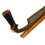 Antique LARGE 'SMALL-OFFSET' DRAW KNIFE 14" Blade JAPANNED WOOD HANDLES c.1850