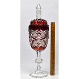 Vintage RUBY RED 'CUT-TO-CLEAR CRYSTAL' GOBLET Signed "BARTHMANN 1978 100/53"