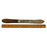 Antique J. RUSSELL "GREEN RIVER WORKS" KNIFE Script Logo PEWTER BOLSTERED HANDLE