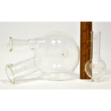 Mixed PYREX & KIMAX LAB GLASS Lot of 6 ROUND-BOTTOM FLASKS Pear 2-NECK Florence+