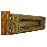 Antique CAST IRON DOOR HARDWARE Salvaged Ornate "LETTERS" PASS-THRU SLOT Patina!