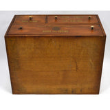 Vintage WOOD STATIONERY CABINET Chest of 3 Drawers "GARRETT-BUCHANAN CO." Phila.