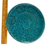 Ancient PERSIAN GLAZED POTTERY PLATE 7-1/4" Turkish TURQUOISE DISH c.12th-14th