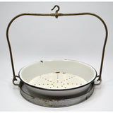VTG/Antique PORCELAIN PRODUCE TRAY-PAN-BOWL for Hanging Scale with HOOK & FRAME!
