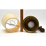 Vintage FOLK ART BRASS TABLE LAMP w/ Light Up RED GLASS RR LANTERN GLOBE Unique!