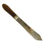 Antique J. RUSSELL "GREEN RIVER WORKS" KNIFE Script Logo PEWTER BOLSTERED HANDLE