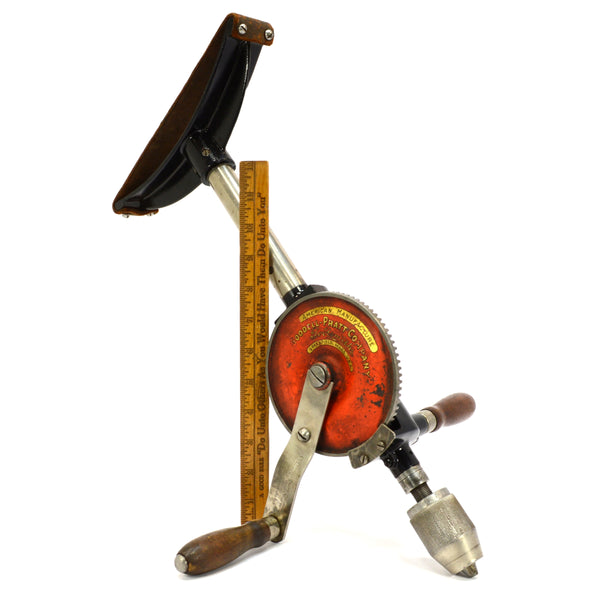 Vintage GOODELL-PRATT No. 677 TWO-SPEED RATCHETING BREAST DRILL Bit Brace c.1923