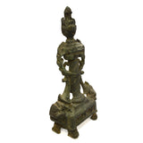 Antique SALVAGED BRASS ANDIRON FRONT (1-Piece Only) 13" Tall ART NOUVEAU FIREDOG