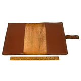 Vintage ITALIAN BIBLE COVER 8x11 Tooled Leather "SANTA BIBLIA" Snap Button "SM"