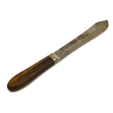 Antique J. RUSSELL "GREEN RIVER WORKS" KNIFE Script Logo PEWTER BOLSTERED HANDLE
