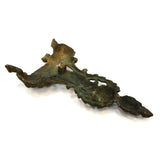 Antique SALVAGED BRASS ANDIRON FRONT (1-Piece Only) 13" Tall ART NOUVEAU FIREDOG