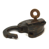 Antique HTF-RARE BRASS PADLOCK DL&W by "FRAIM" with Keyhole Cover & WORKING KEY!