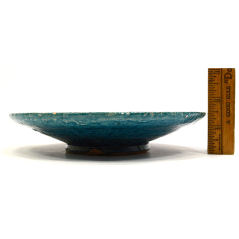 Ancient PERSIAN GLAZED POTTERY PLATE 7-1/4" Turkish TURQUOISE DISH c.12th-14th