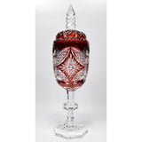 Vintage RUBY RED 'CUT-TO-CLEAR CRYSTAL' GOBLET Signed "BARTHMANN 1978 100/53"