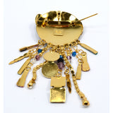 Excellent! LUNCH AT THE RITZ "LET'S MAKE-UP" PIN 'Carte Du Jour' PENDANT Brooch