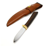 Vintage GERBER CUSTOM "MODEL C300B" KNIFE 3" Fixed Blade WOOD HANDLE Orig Sheath